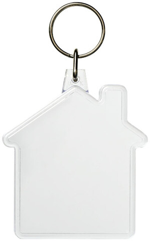 Combo Schlüsselanhänger in Hausform, transparent klar bedrucken, Art.-Nr. 21056600