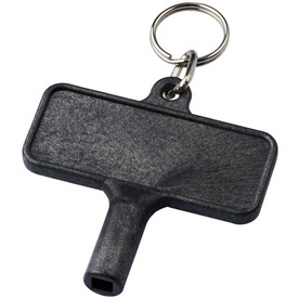 Largo Kunststoff Heizkörperschlüssel mit Schlüsselanhänger, schwarz bedrucken, Art.-Nr. 21087200