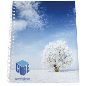 Desk-Mate® A4 Notizbuch mit Kunststoff Cover und Spiralbindung, weiss bedrucken, Art.-Nr. 21270000 Desk-Mate® A4 Notizbuch mit Kunststoff Cover und Spiralbindung, weiss bedrucken, Art.-Nr. 21270000