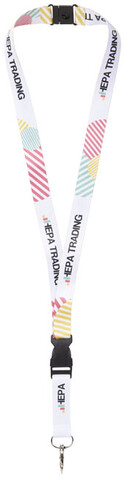 Balta Sublimation Lanyard mit Schnapp- und Sicherheitsverschluss, schwarz, weiss, 10mm bedrucken, Art.-Nr. 1PL0070C