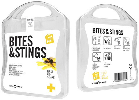 mykit, first aid, kit, bite, stings, insects, weiss bedrucken, Art.-Nr. 1Z251401