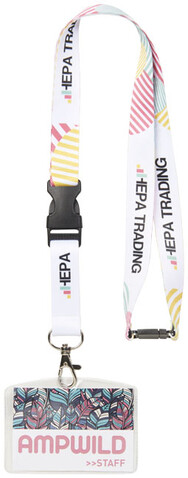 Balta Sublimation Lanyard mit Schnapp- und Sicherheitsverschluss, schwarz, weiss, 10mm bedrucken, Art.-Nr. 1PL0070C