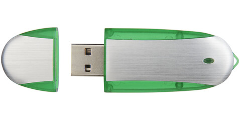 Memo USB-Stick, apfelgrün, silber, 8GB bedrucken, Art.-Nr. 1Z30580H