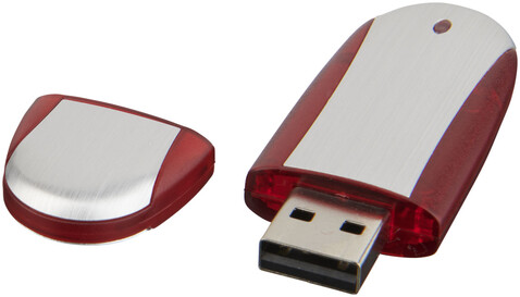 Memo USB-Stick, rot, silber, 4GB bedrucken, Art.-Nr. 1Z30582G