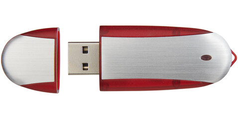 Memo USB-Stick, rot, silber, 4GB bedrucken, Art.-Nr. 1Z30582G