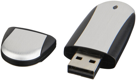 Memo USB-Stick, schwarz, silber, 16GB bedrucken, Art.-Nr. 1Z30583K