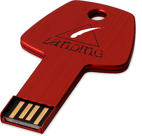 USB-Stick Schlüssel, rot, 16GB bedrucken, Art.-Nr. 1Z33392K