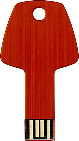 USB-Stick Schlüssel, rot, 16GB bedrucken, Art.-Nr. 1Z33392K