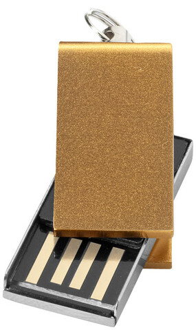 Mini Rotate USB-Stick, gold, 1GB bedrucken, Art.-Nr. 1Z39271D