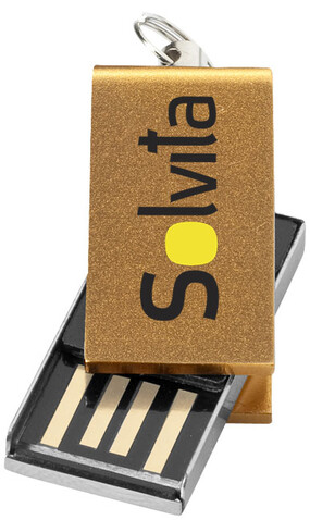 Mini Rotate USB-Stick, gold, 1GB bedrucken, Art.-Nr. 1Z39271D