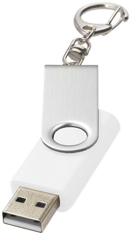 Rotate mit Schlüsselanhänger USB-Stick, weiss, 32GB bedrucken, Art.-Nr. 1Z40001L