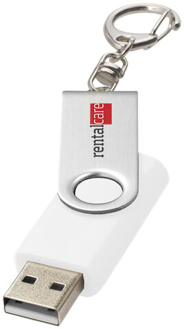 Rotate mit Schlüsselanhänger USB-Stick, weiss, 32GB bedrucken, Art.-Nr. 1Z40001L