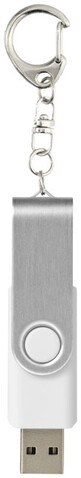 Rotate mit Schlüsselanhänger USB-Stick, weiss, 16GB bedrucken, Art.-Nr. 1Z40001K