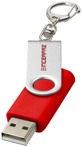 Rotate mit Schlüsselanhänger USB-Stick, hellrot, 4GB bedrucken, Art.-Nr. 1Z40004G