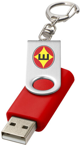 Rotate mit Schlüsselanhänger USB-Stick, mittelrot, 64GB bedrucken, Art.-Nr. 1Z40006M