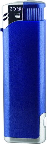 ZORR LED Piezo Feuerzeug – blau metallic bedrucken, Art.-Nr. 5145