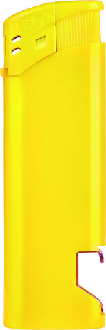 Go Flaschenöffner Piezo Feuerzeug – gelb bedrucken, Art.-Nr. 5134