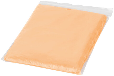 Ziva Einweg Regenponcho mit Hülle, orange bedrucken, Art.-Nr. 10042905