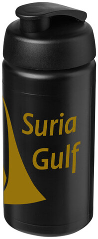 Baseline® Plus grip 500 ml Sportflasche mit Klappdeckel, schwarz bedrucken, Art.-Nr. 21007211 Baseline® Plus grip 500 ml Sportflasche mit Klappdeckel, schwarz bedrucken, Art.-Nr. 21007211