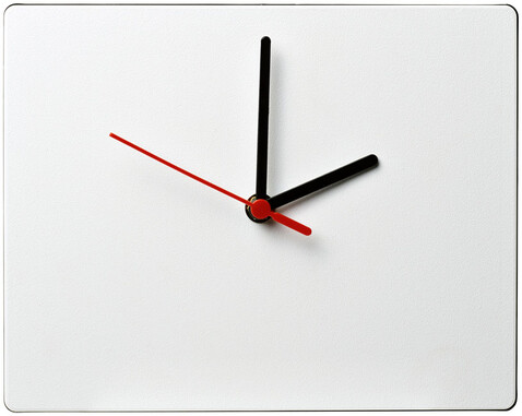 Brite-Clock® rechteckige Wanduhr, schwarz bedrucken, Art.-Nr. 21053100