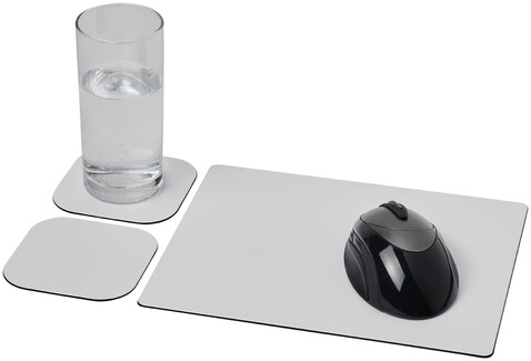 Brite-Mat® Mousepad- und Untersetzer-Set 3, schwarz bedrucken, Art.-Nr. 21059300