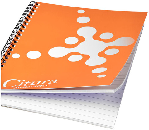 Desk-Mate® A4 Notizbuch mit Kunststoff Cover und Spiralbindung, weiss bedrucken, Art.-Nr. 21270000
