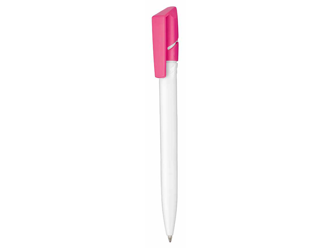 Kugelschreiber TWISTER–weiss/fuchsia-pink bedrucken, Art.-Nr. 00040_0101_0800