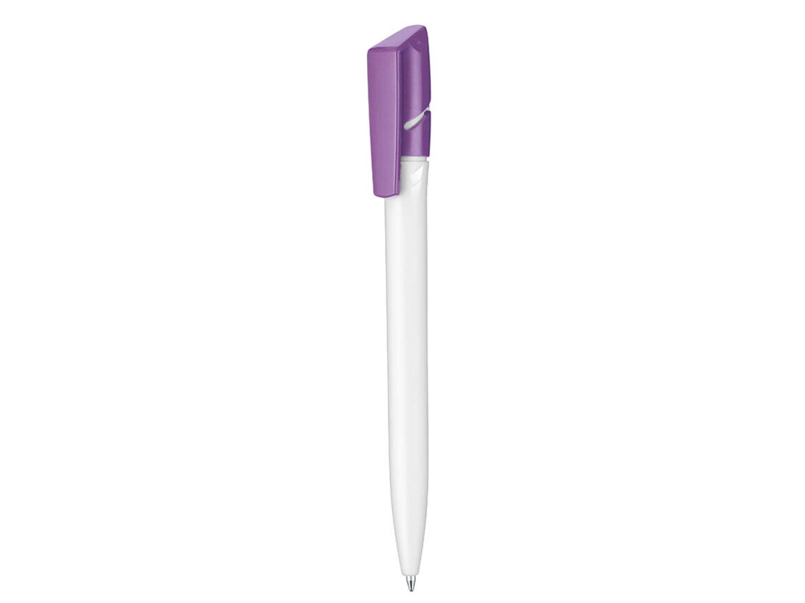 Kugelschreiber TWISTER–weiss/violett bedrucken, Art.-Nr. 00040_0101_0903