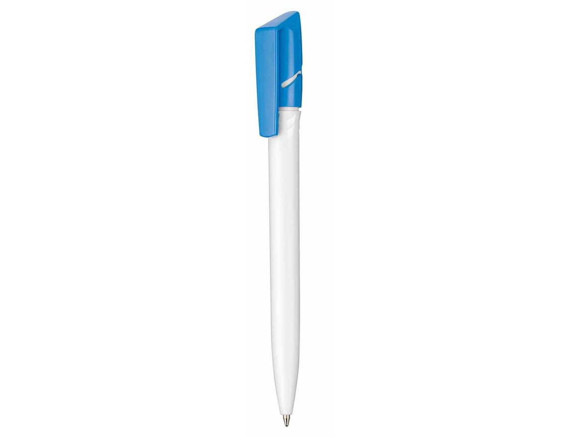 Kugelschreiber TWISTER–weiss/himmel-blau bedrucken, Art.-Nr. 00040_0101_1301
