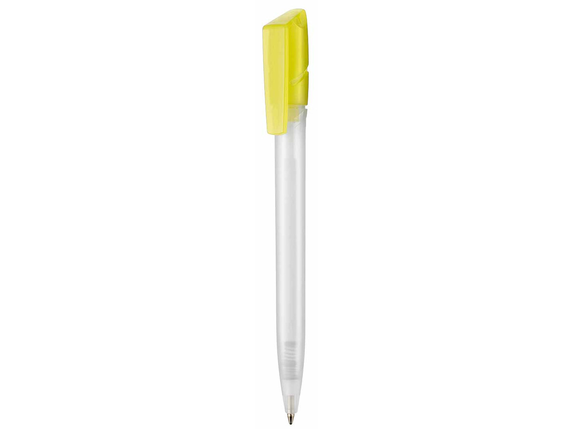 Kugelschreiber TWISTER FROZEN–frost-weiss TR/FR/ananas-gelb TR/FR bedrucken, Art.-Nr. 00041_3100_3210