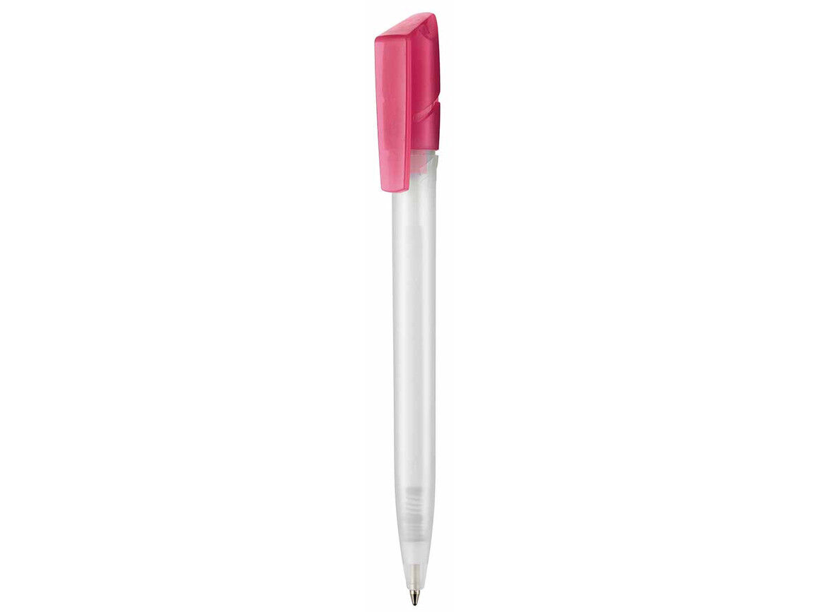 Kugelschreiber TWISTER FROZEN–frost-weiss TR/FR/magenta-pink TR/FR bedrucken, Art.-Nr. 00041_3100_3806