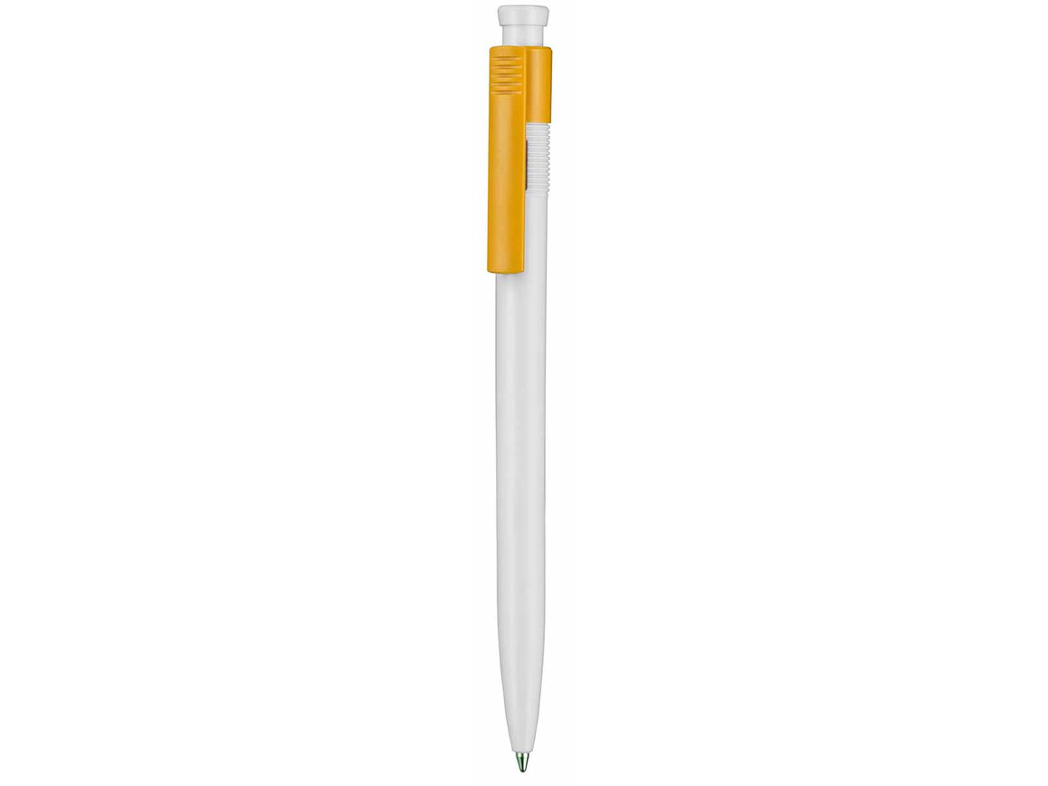 Kugelschreiber HOT–weiss/apricot-gelb bedrucken, Art.-Nr. 00110_0101_0201