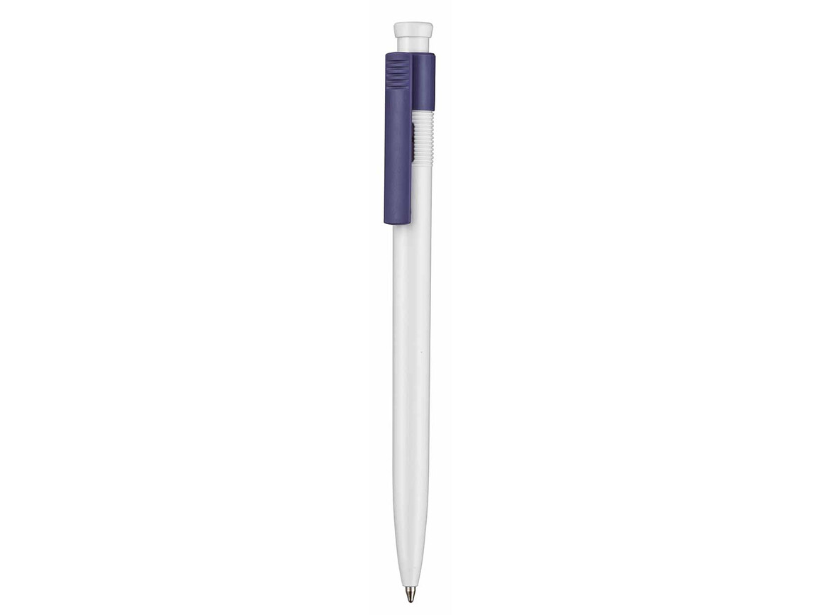 Kugelschreiber HOT–weiss/azur-blau bedrucken, Art.-Nr. 00110_0101_1300