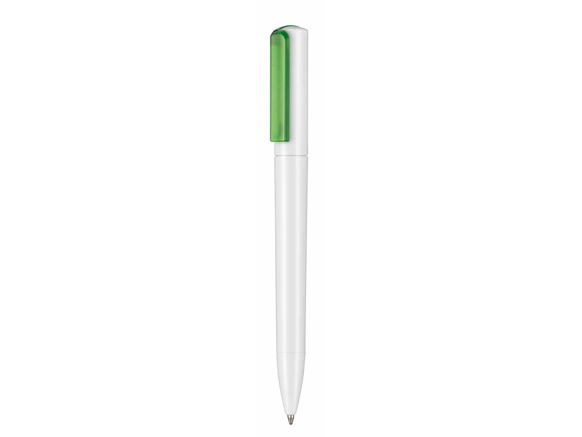 Kugelschreiber SPLIT–weiss/gras grün bedrucken, Art.-Nr. 00126_0101_4070