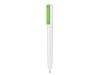 Kugelschreiber SPLIT–weiss/neon grün transparent bedrucken, Art.-Nr. 00126_0101_4090