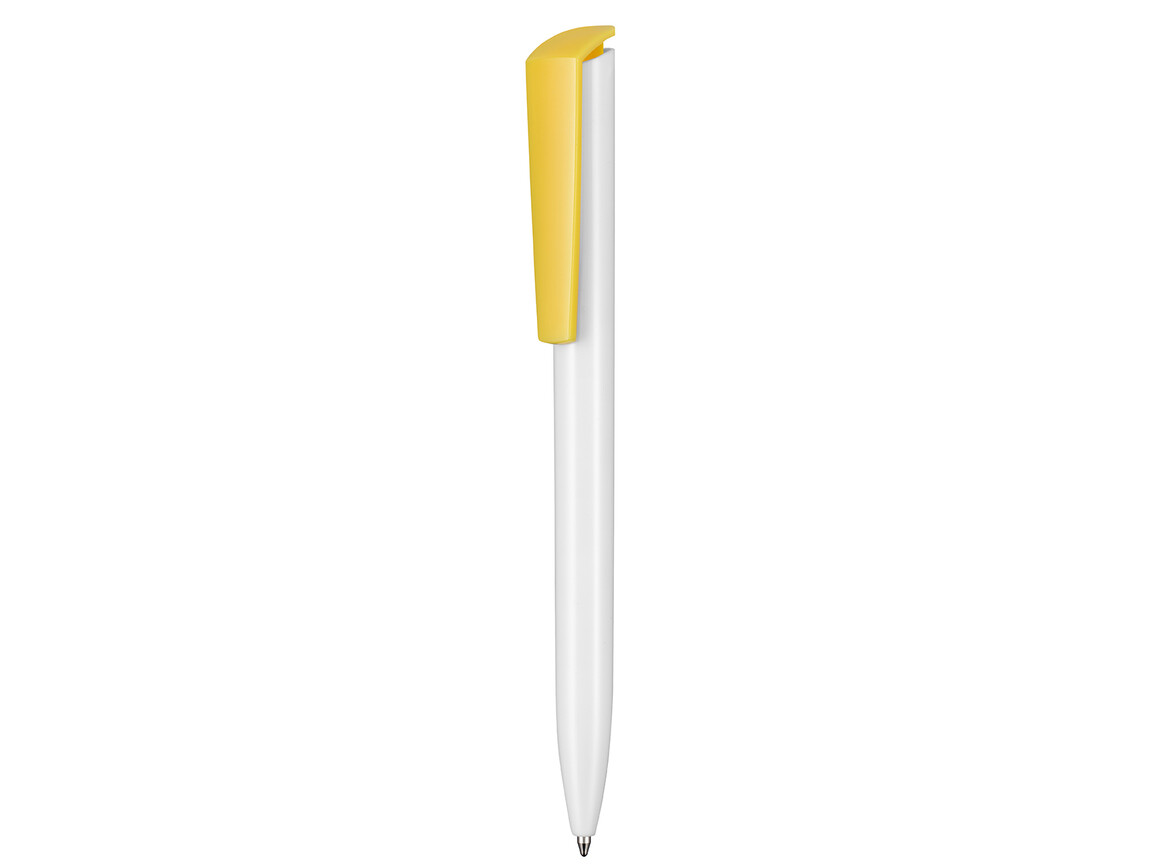 Kugelschreiber TRIGGER–weiss/gelb bedrucken, Art.-Nr. 00127_0101_0241