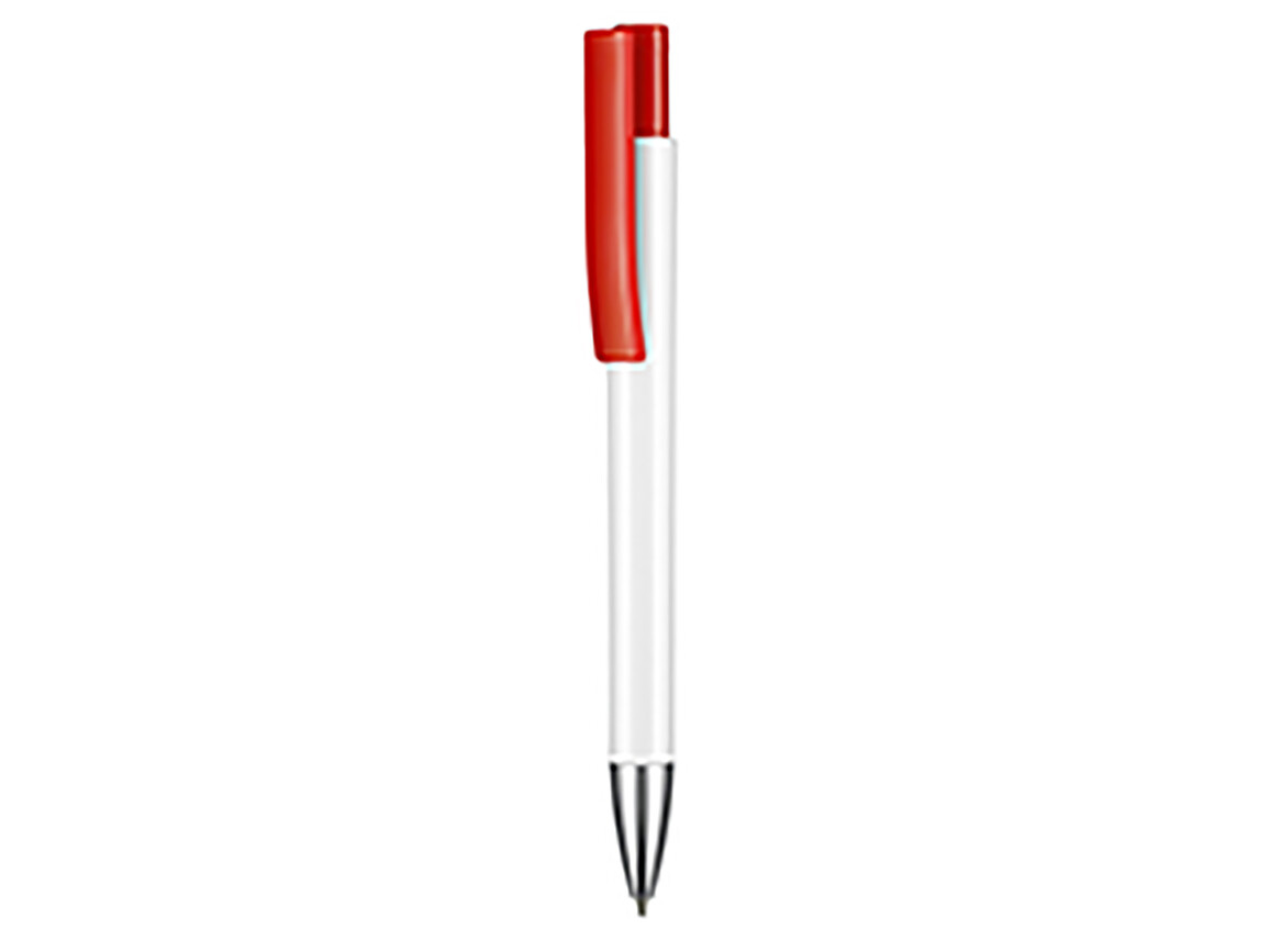 Kugelschreiber STRATOS–weiss/signal-rot bedrucken, Art.-Nr. 07900_0101_0601