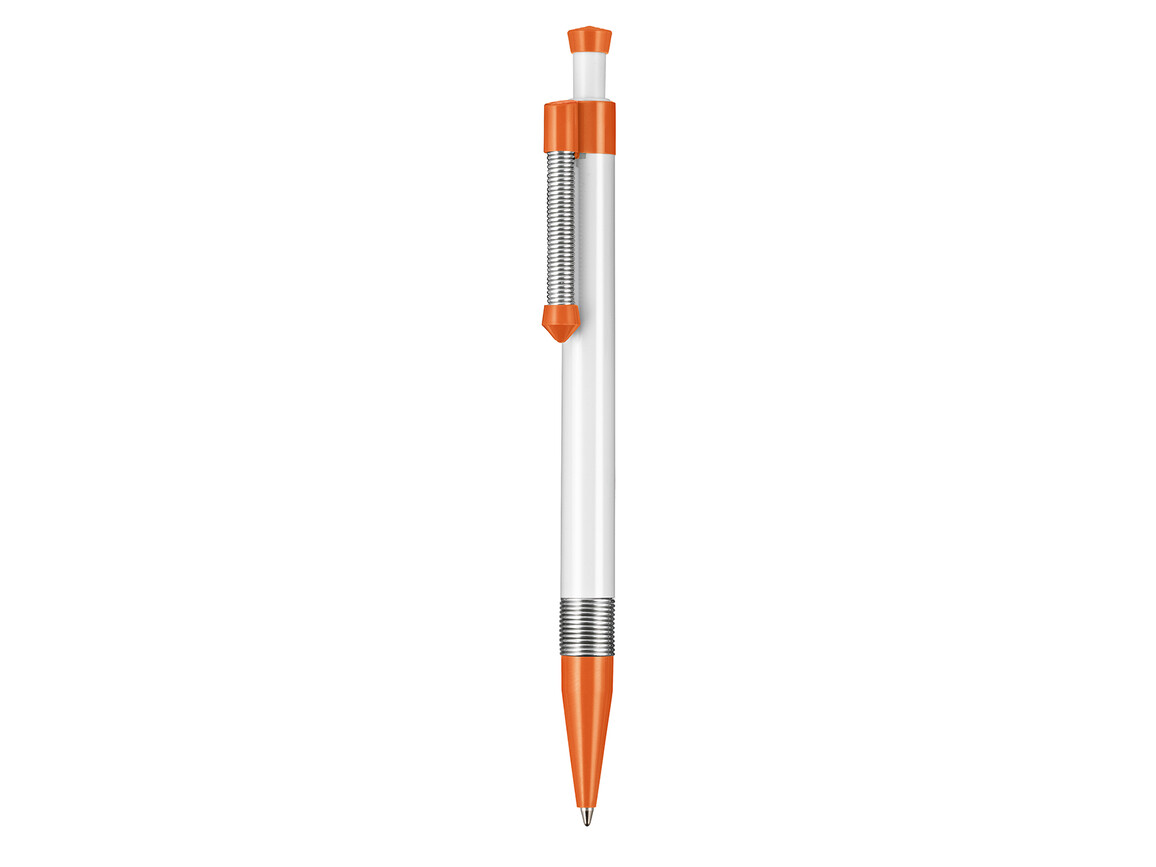 Kugelschreiber SPRING SP–weiss/orange bedrucken, Art.-Nr. 08036_0101_0501