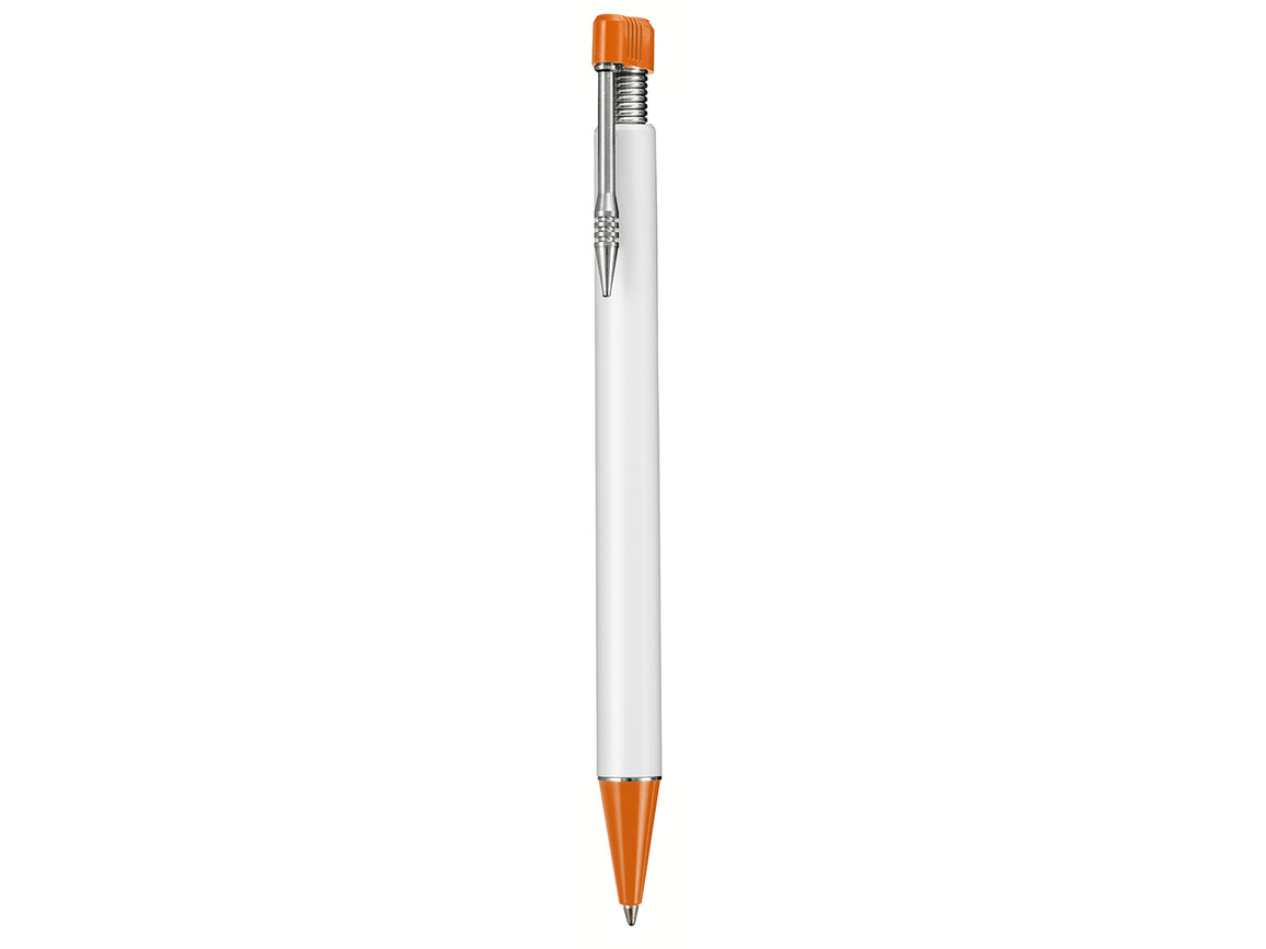 Kugelschreiber EMPIRE–weiss/orange bedrucken, Art.-Nr. 08401_0101_0501