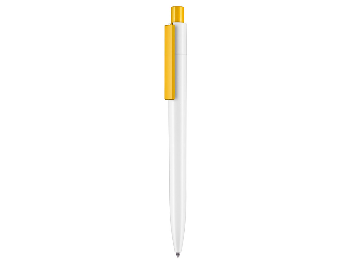 Kugelschreiber PEAK–weiss/apricot-gelb bedrucken, Art.-Nr. 08700_0101_0201