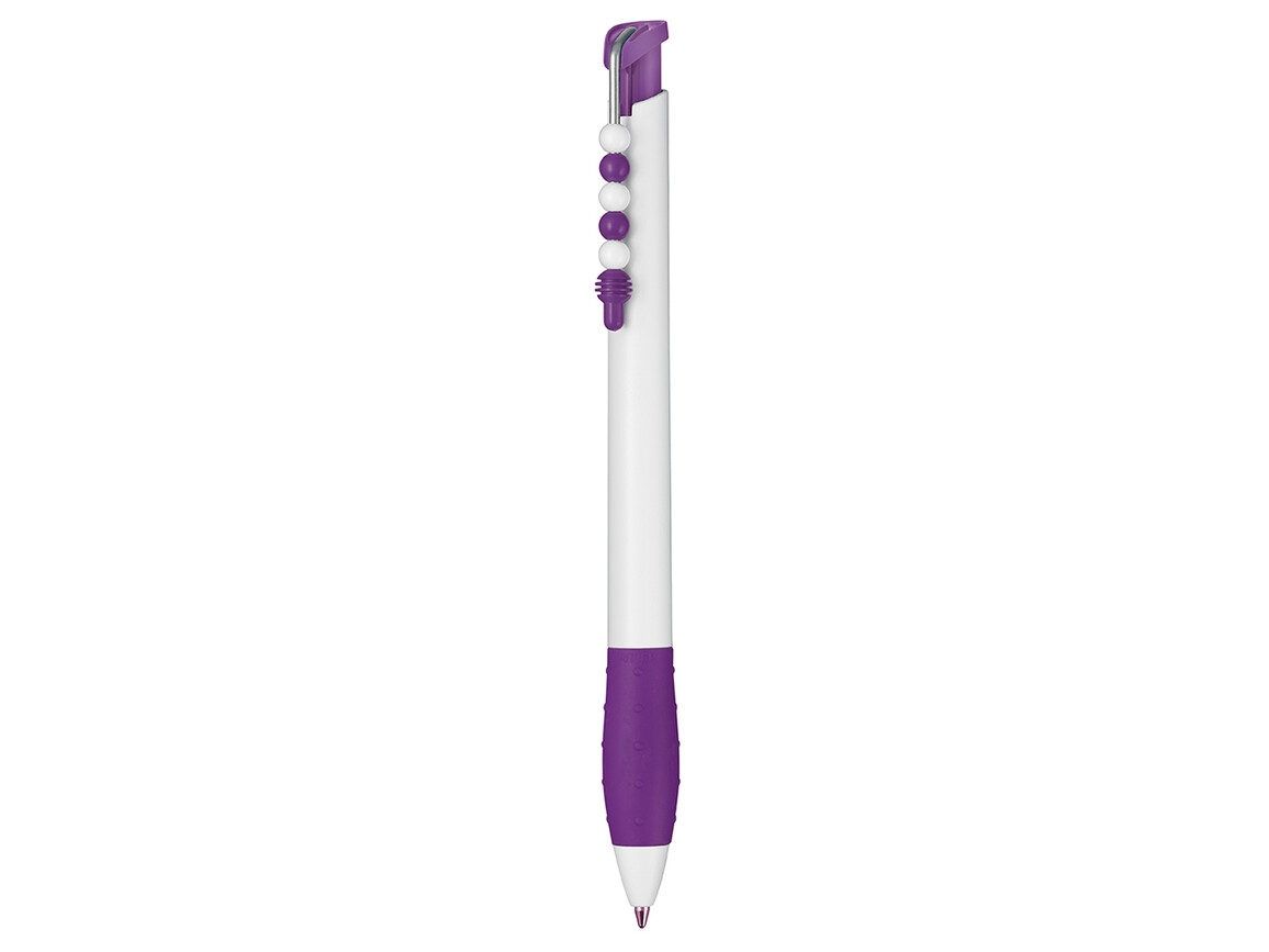 Kugelschreiber BILLARD–weiss/violett bedrucken, Art.-Nr. 09155_0101_0903