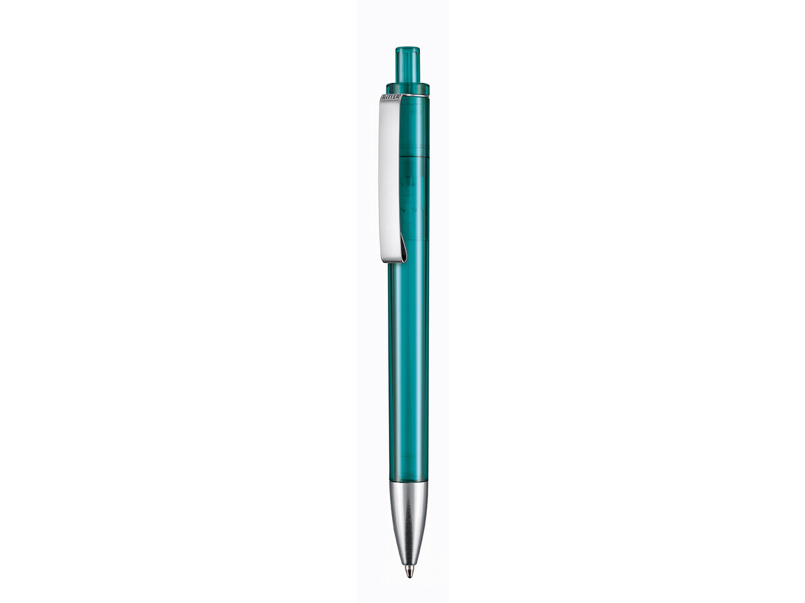 Kugelschreiber EXOS TRANSPARENT–smaragd-grün TR/FR bedrucken, Art.-Nr. 17600_4044