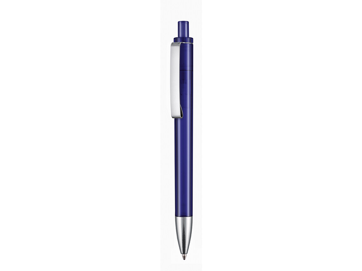 Kugelschreiber EXOS TRANSPARENT–ozean-blau TR/FR bedrucken, Art.-Nr. 17600_4333