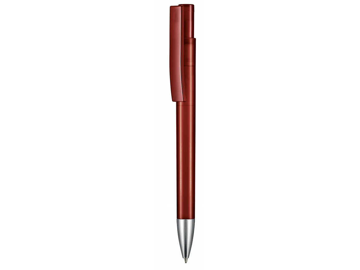 Kugelschreiber STRATOS TRANSPARENT–rubin-rot TR/FR bedrucken, Art.-Nr. 17900_3630