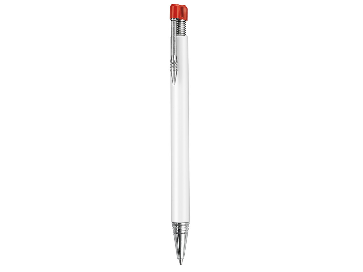 Kugelschreiber EMPIRE M–weiss/signal-rot bedrucken, Art.-Nr. 18400_0101_0601