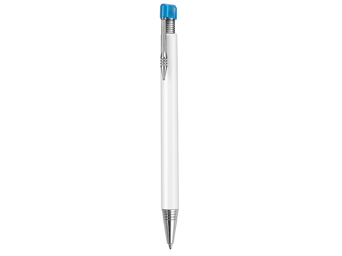 Kugelschreiber EMPIRE M–weiss/himmel-blau bedrucken, Art.-Nr. 18400_0101_1301