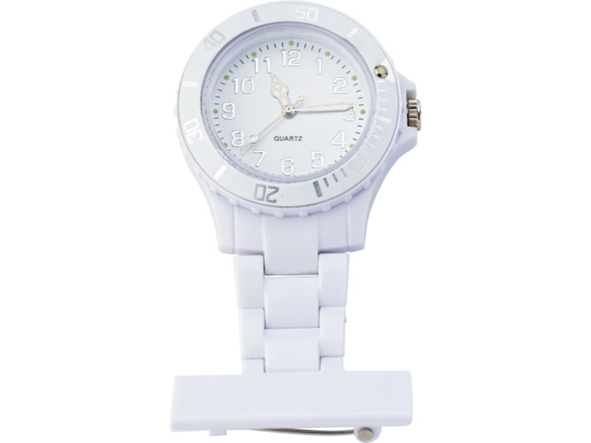 Krankenschwester-Uhraus Kunststoff Simone – Weiß bedrucken, Art.-Nr. 002999999_1116