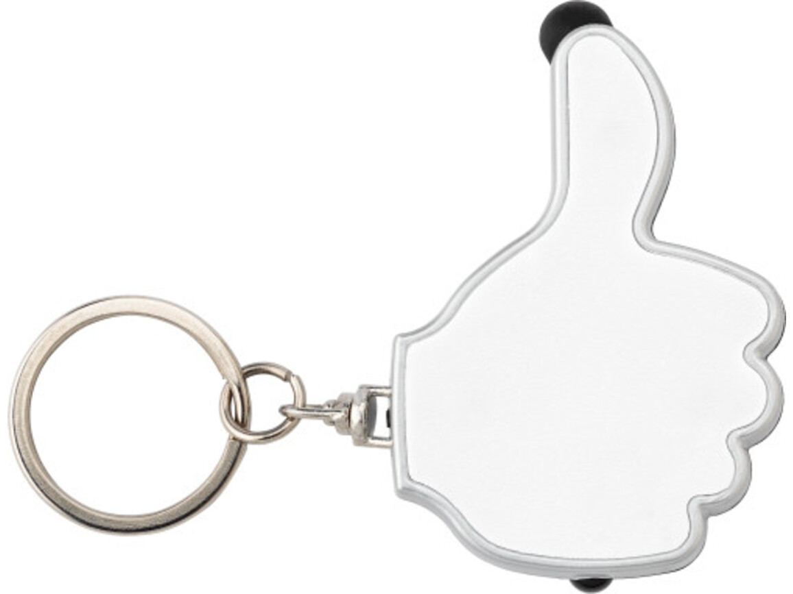 Schlüsselanhänger aus ABS-Kunststoff Melvin – Weiß bedrucken, Art.-Nr. 002999999_5852