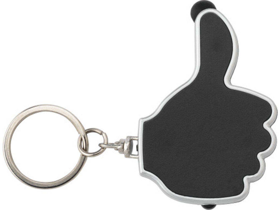 Schlüsselanhänger 'Like it' aus ABS-Kunststoff – Schwarz bedrucken, Art.-Nr. 001999999_5852