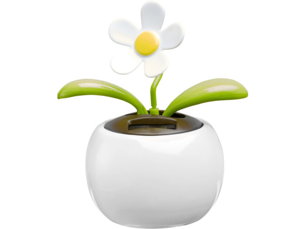 Solar-Blume 'Sunshine' aus Kunststoff – Weiß bedrucken, Art.-Nr. 002999999_6730